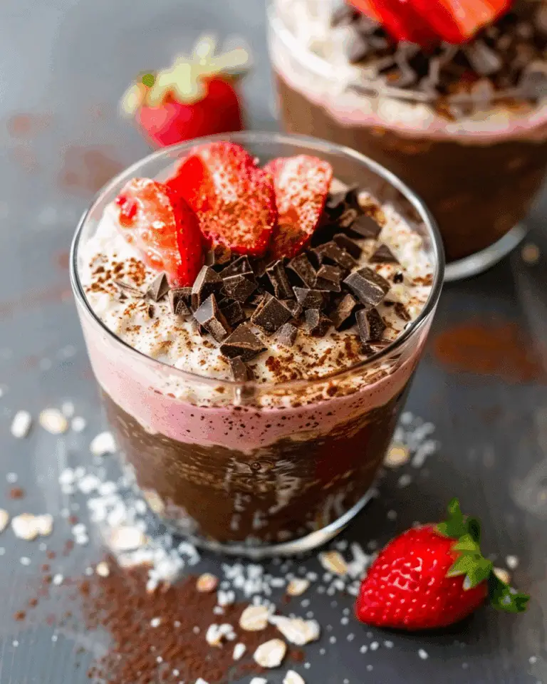 Chocolate Covered Strawberry Overnight Oats