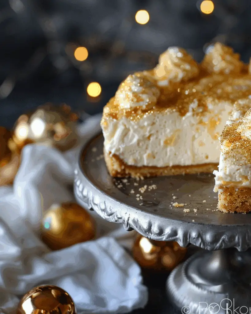 New Year’s New York‑Style Glittery Cheesecake