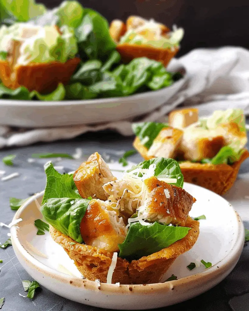 Chicken Caesar Salad Cups