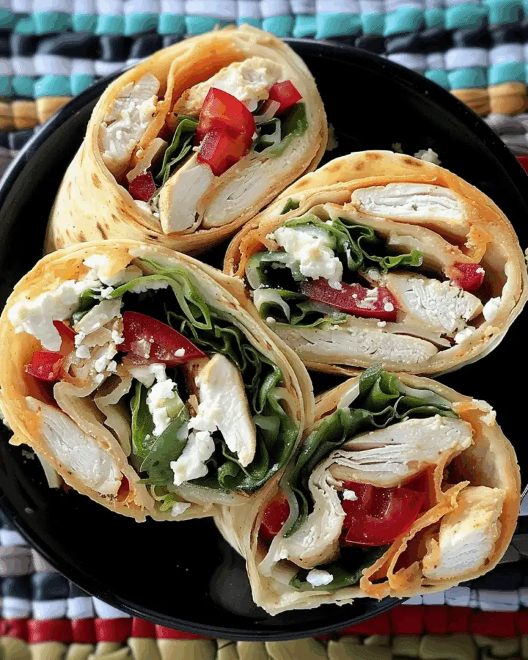 Chicken, Feta and Roasted Red Pepper Tortilla Wraps