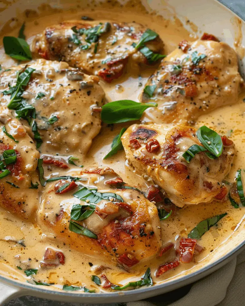 Chicken with Creamy Sun‑Dried Tomato Sauce