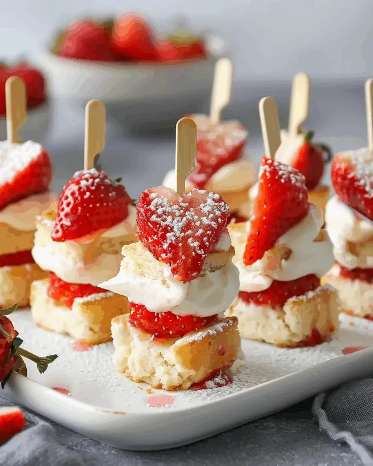 Easy Mini Strawberry Shortcake Skewers
