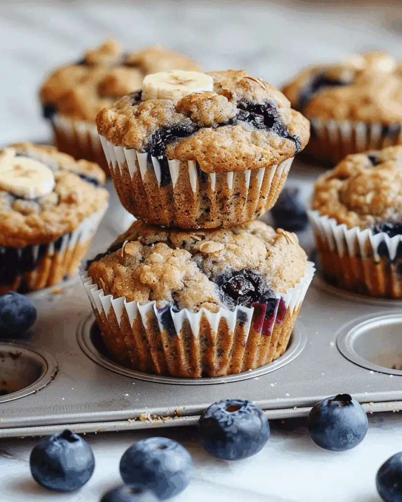 Healthy Blueberry Banana Muffins