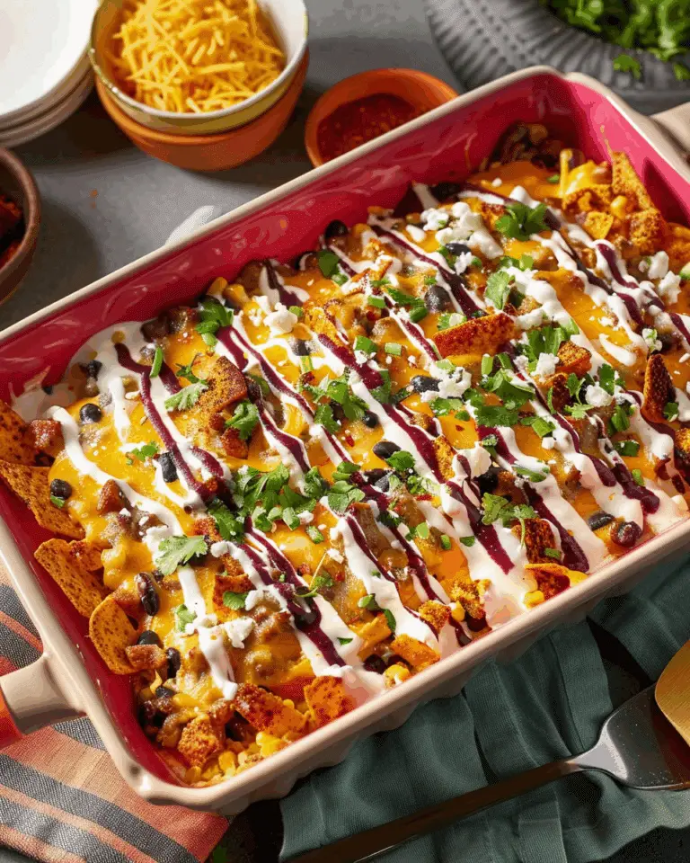 Crunchy Tex‑Mex Casserole with Spicy Ranch Drizzle