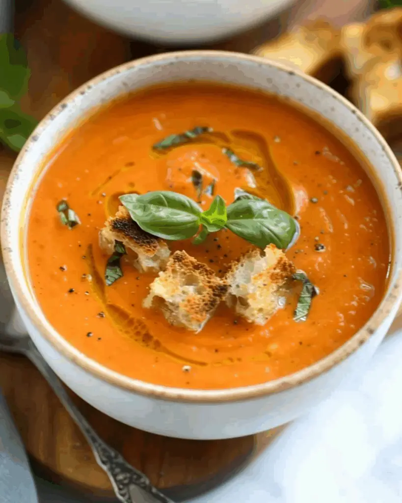 Creamy Tomato Basil Parmesan Soup