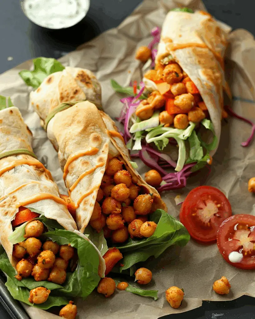 Spicy Buffalo Chickpea Wraps