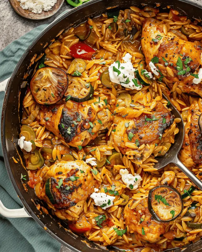 Greek‑Style Baked Chicken & Orzo
