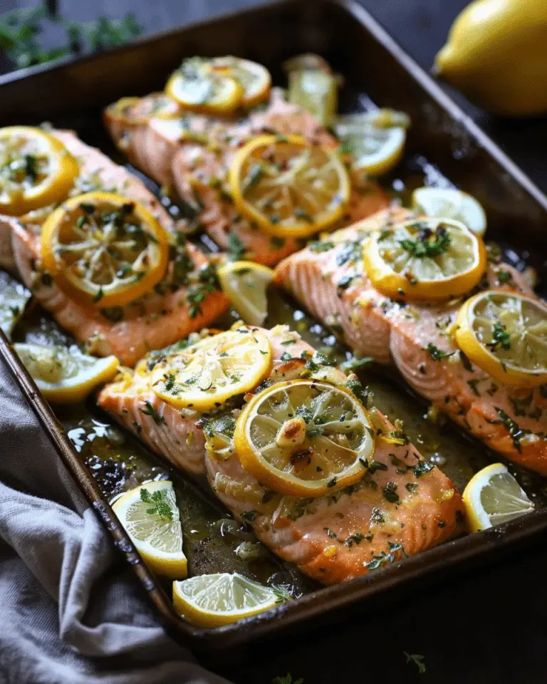 Lemon Garlic Salmon Tray Bake