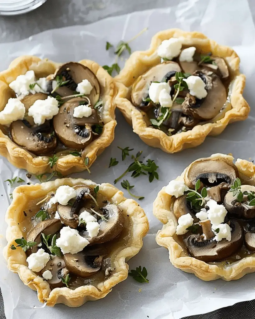 Mini Mushroom and Goat Cheese Tarts