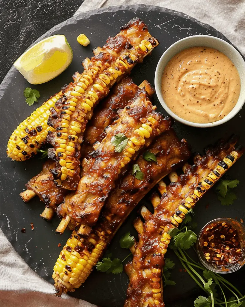 Spicy Corn Ribs with Chipotle Dip
