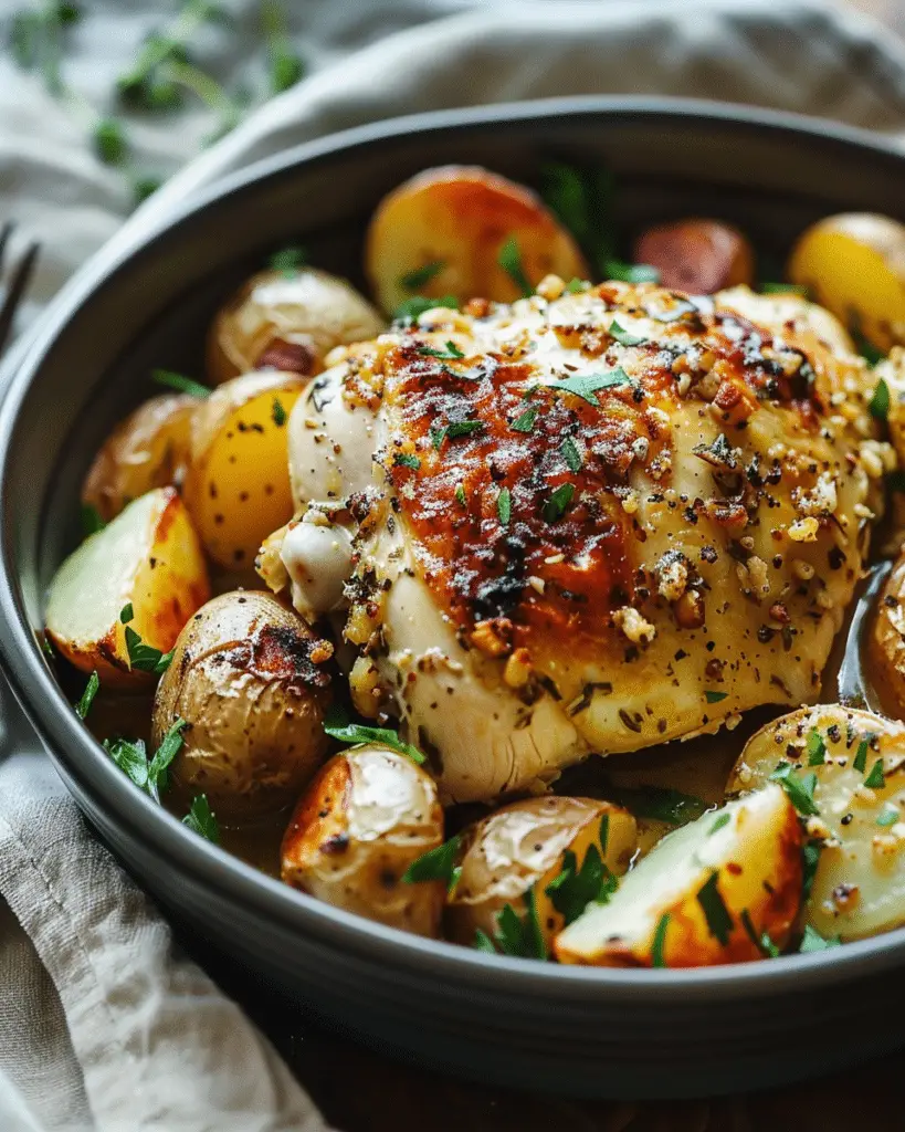Slow Cooker Parmesan Garlic Chicken and Potatoes