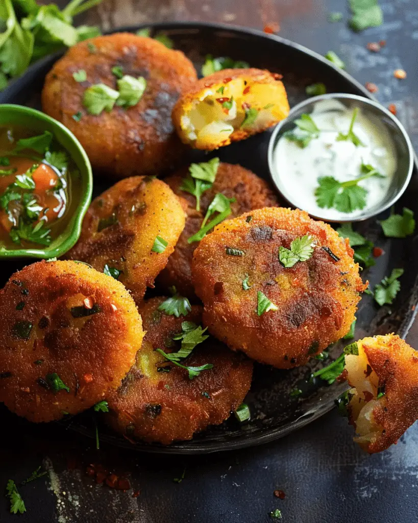 Aloo Tikki (Spiced Indian Potato Croquettes)