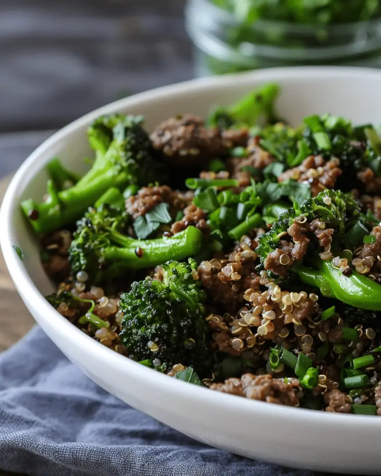 Fast Grass‑Fed Ground Beef & Broccoli with Quinoa