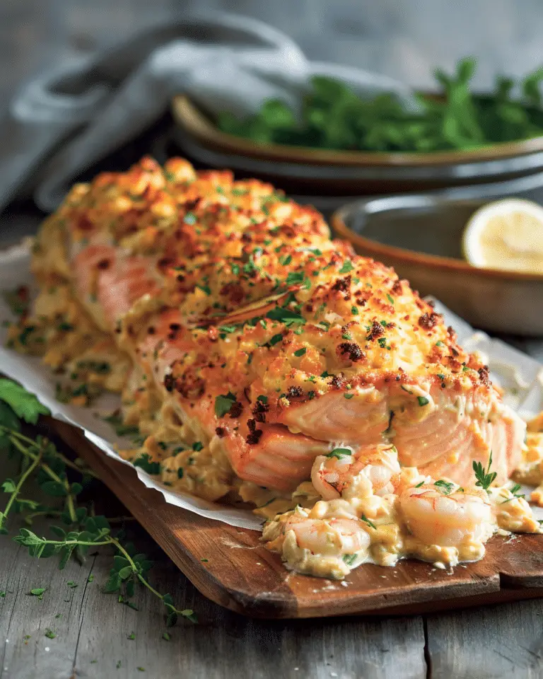Cheesy Shrimp‑Stuffed Salmon