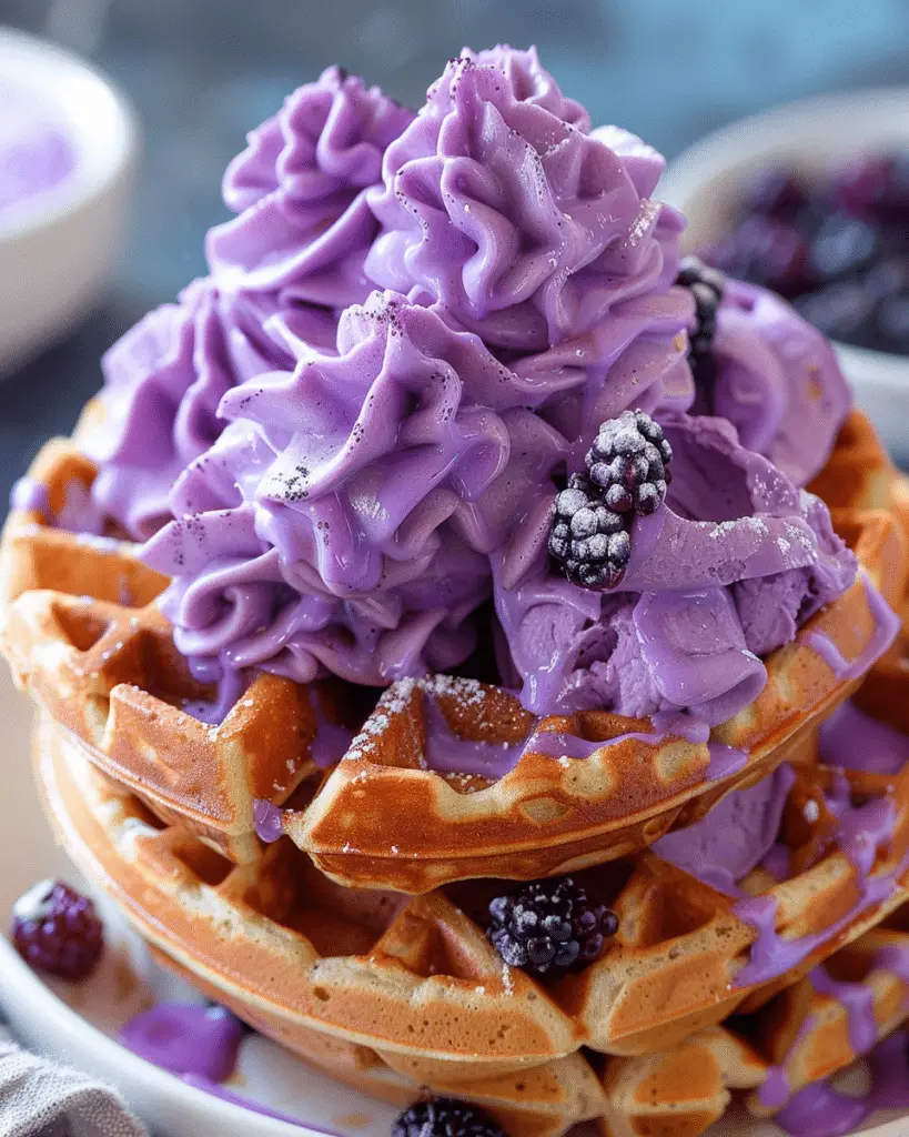 Irresistible Crispy and Tender Ube Waffles