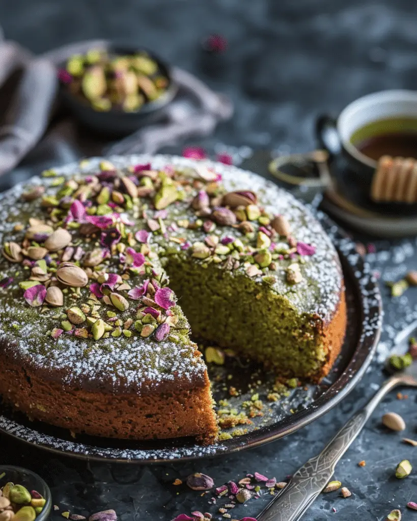 Vegan Pistachio Coffee Cake