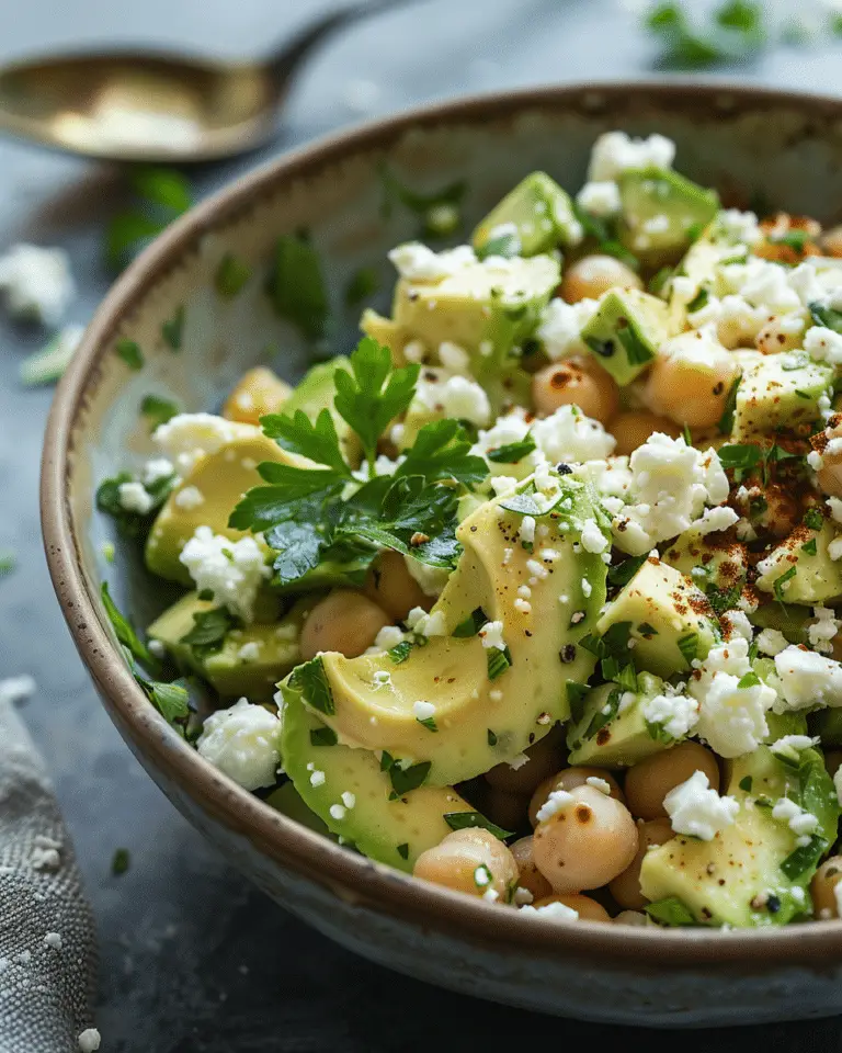 Chickpea Feta Avocado Salad
