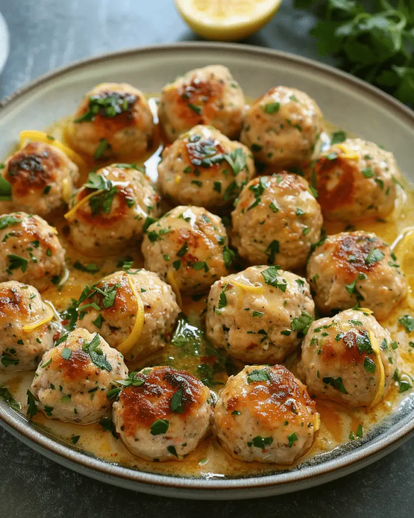 Chicken Meatballs in Lemony Sauce