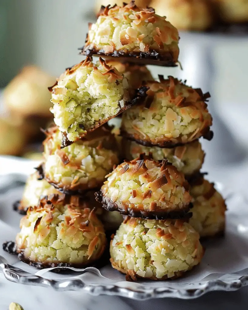 Pistachio Coconut Macaroons — Soft & Chewy