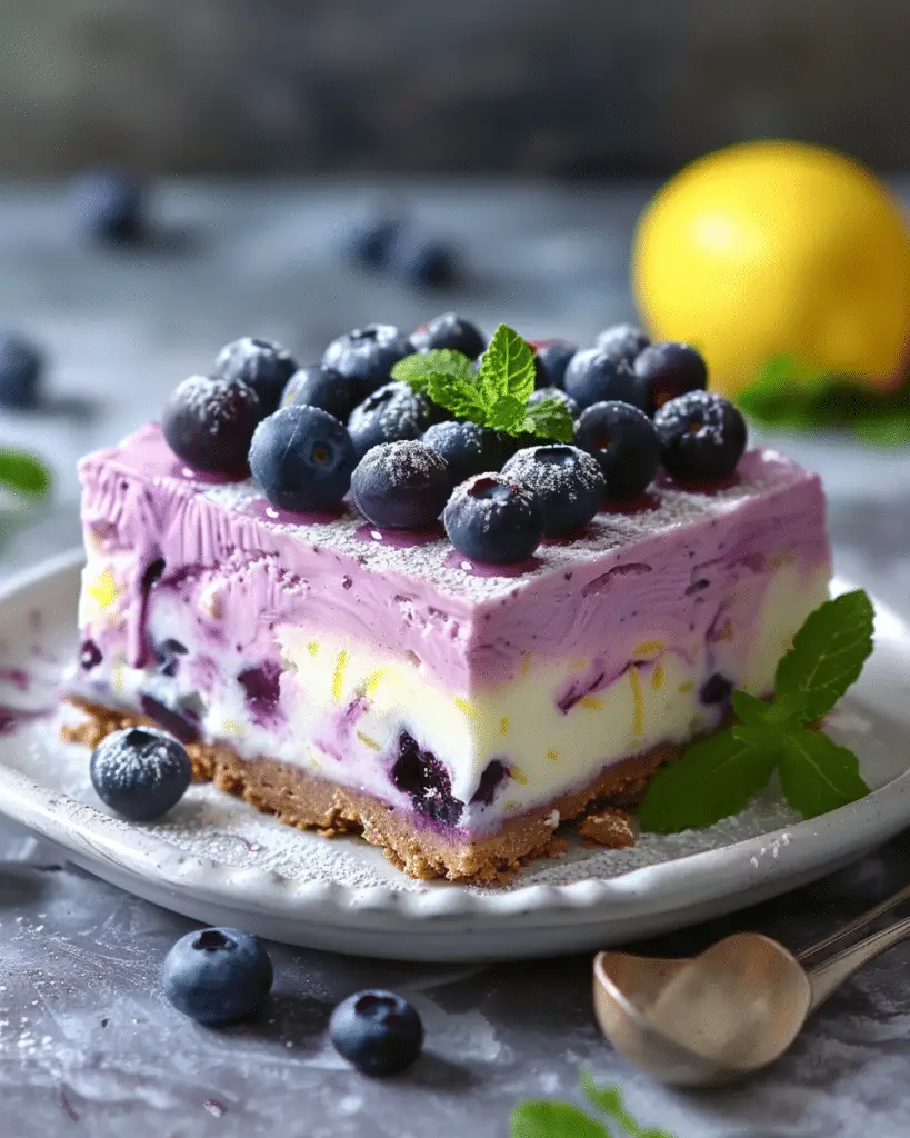 No Bake Lemon Blueberry Dessert