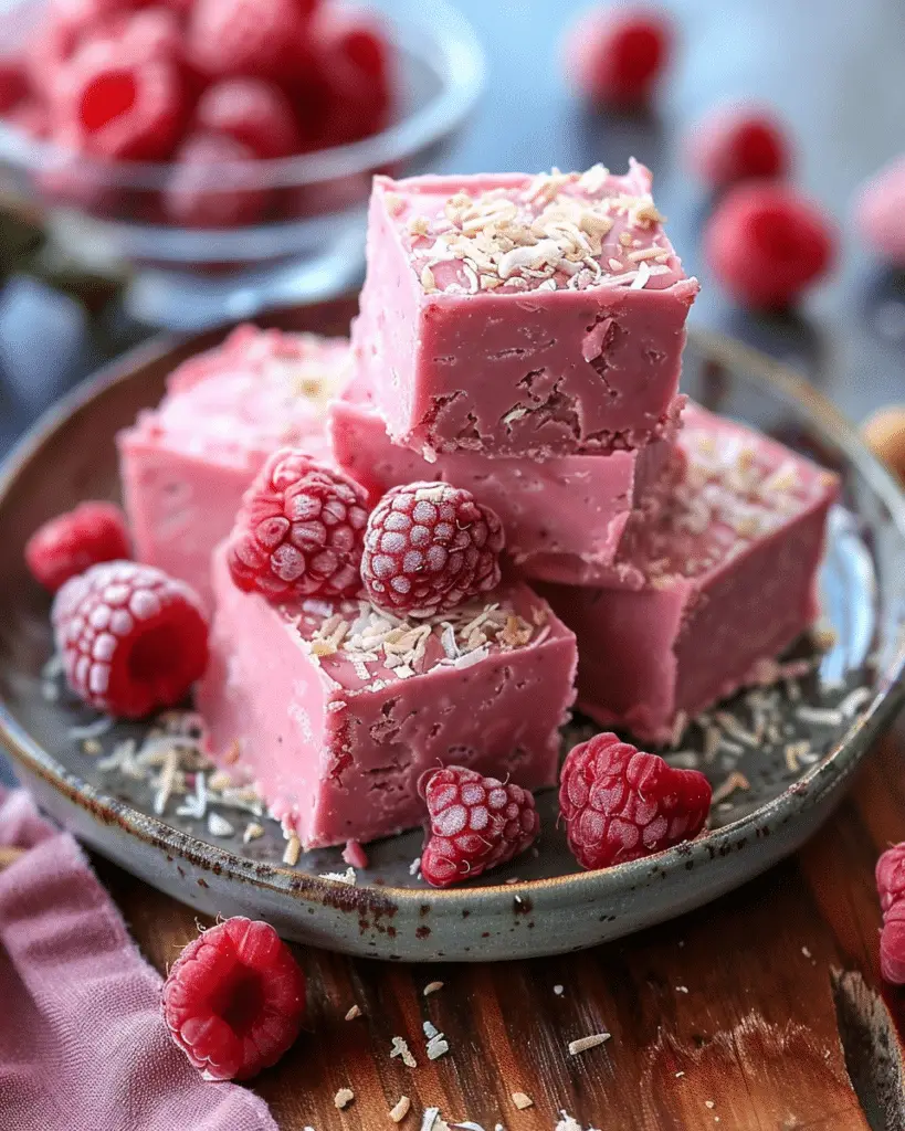 Vegan Raspberry Coconut Fudge (Sugar‑Free, Paleo, Clean Eating)