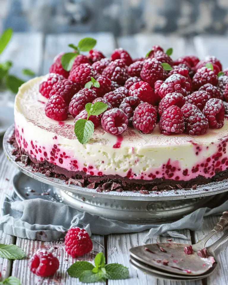 Frambozen Cheesecake met Witte Chocolade (No Bake)