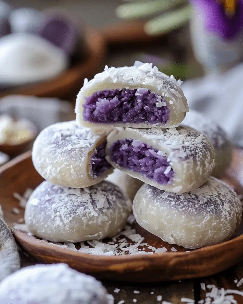 Hawaiian Butter Mochi with Ube