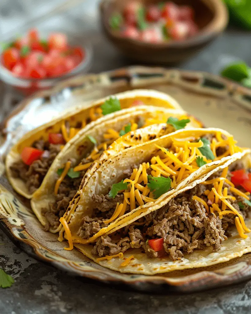 Cheesy Rotel Tacos Beef