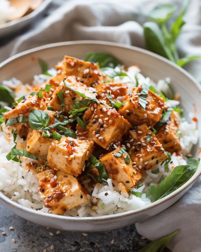 Spicy Tofu with Creamy Coconut Sauce
