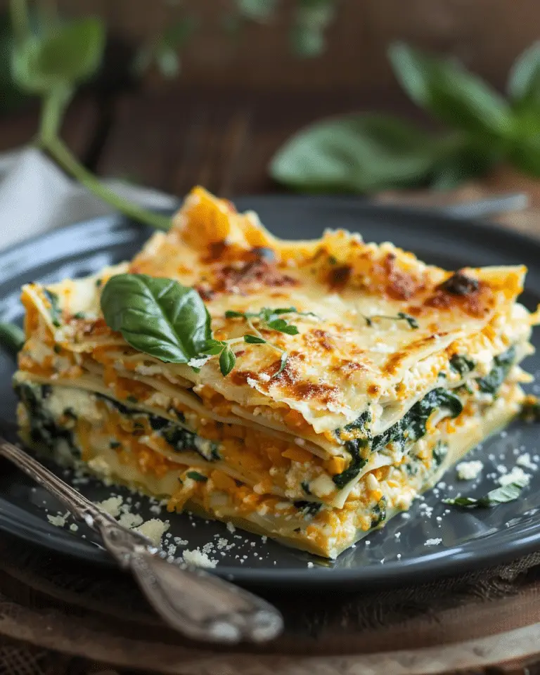 Italian Butternut Squash and Spinach Lasagna