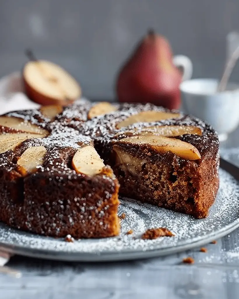 Sticky Pear and Ginger Cake