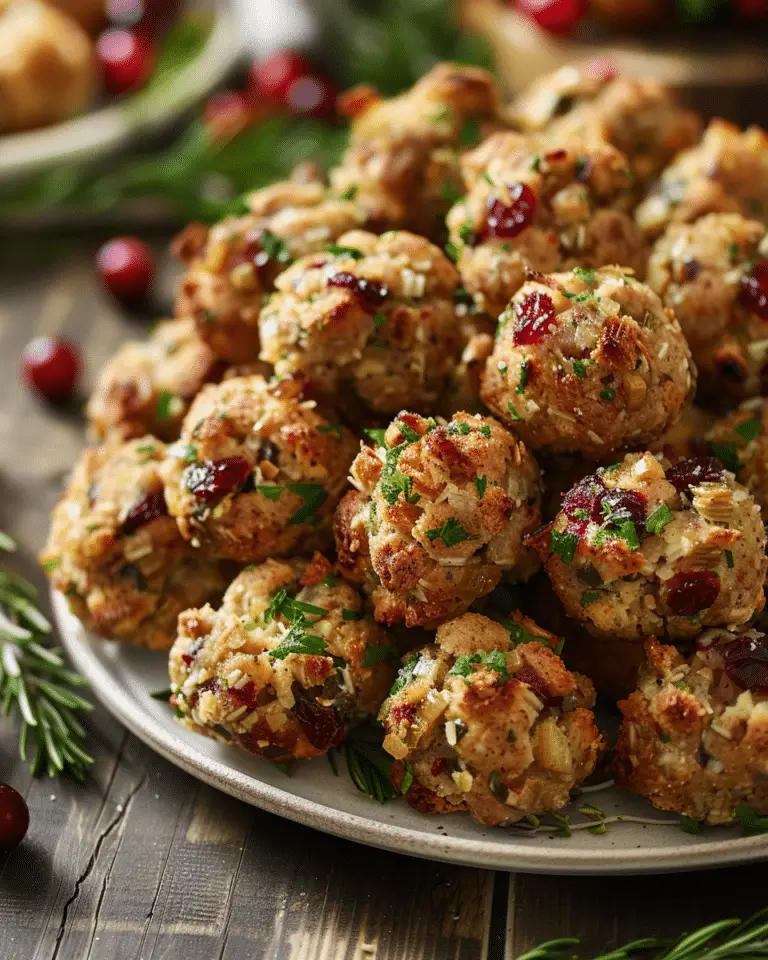 Cranberry Turkey Stuffing Balls