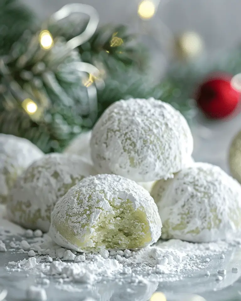 Grinch Snowball Cookies
