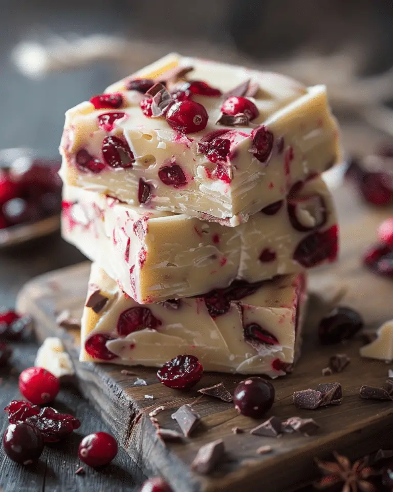 White Chocolate Cranberry Fudge