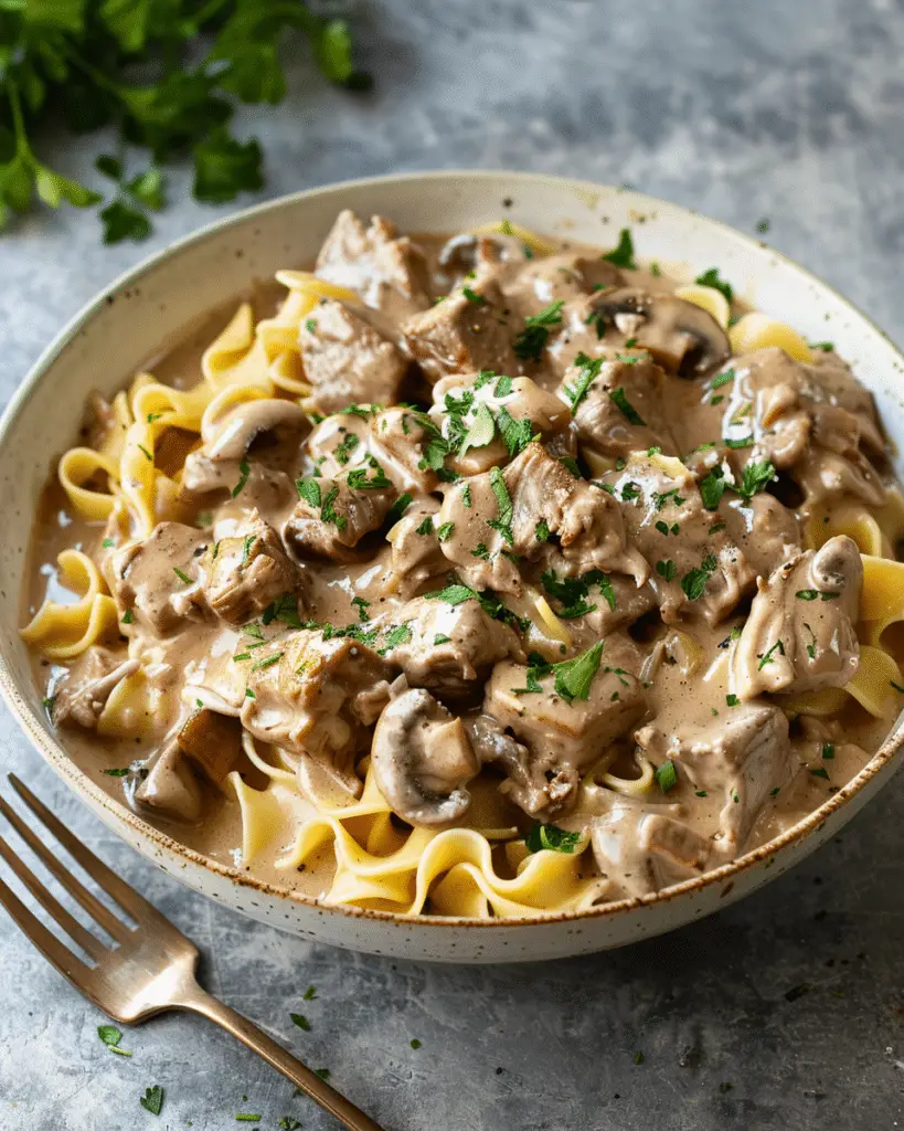 Slow Cooker Beef Stroganoff