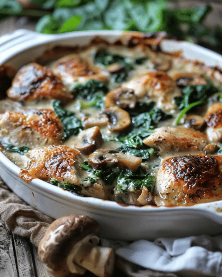 Chicken Spinach and Mushroom Low Carb Oven Dish
