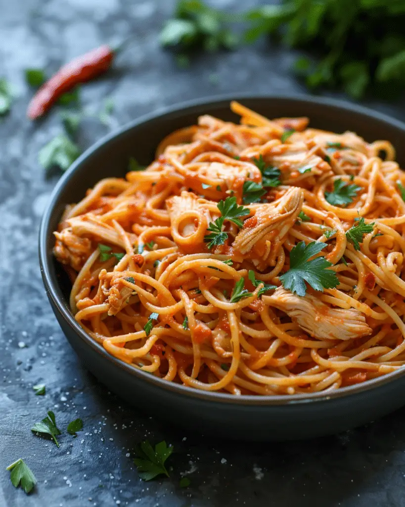 CrockPot Chicken Spaghetti
