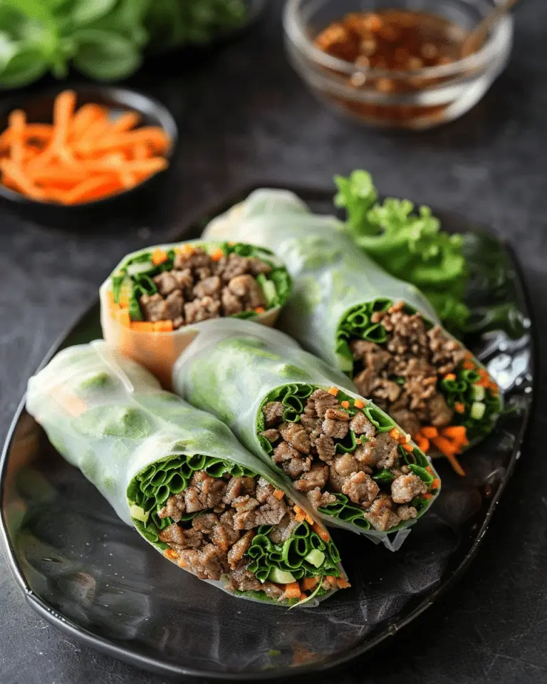 Delicious Lemongrass Beef Spring Rolls
