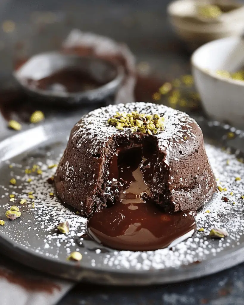 Pistachio Chocolate Lava Cakes