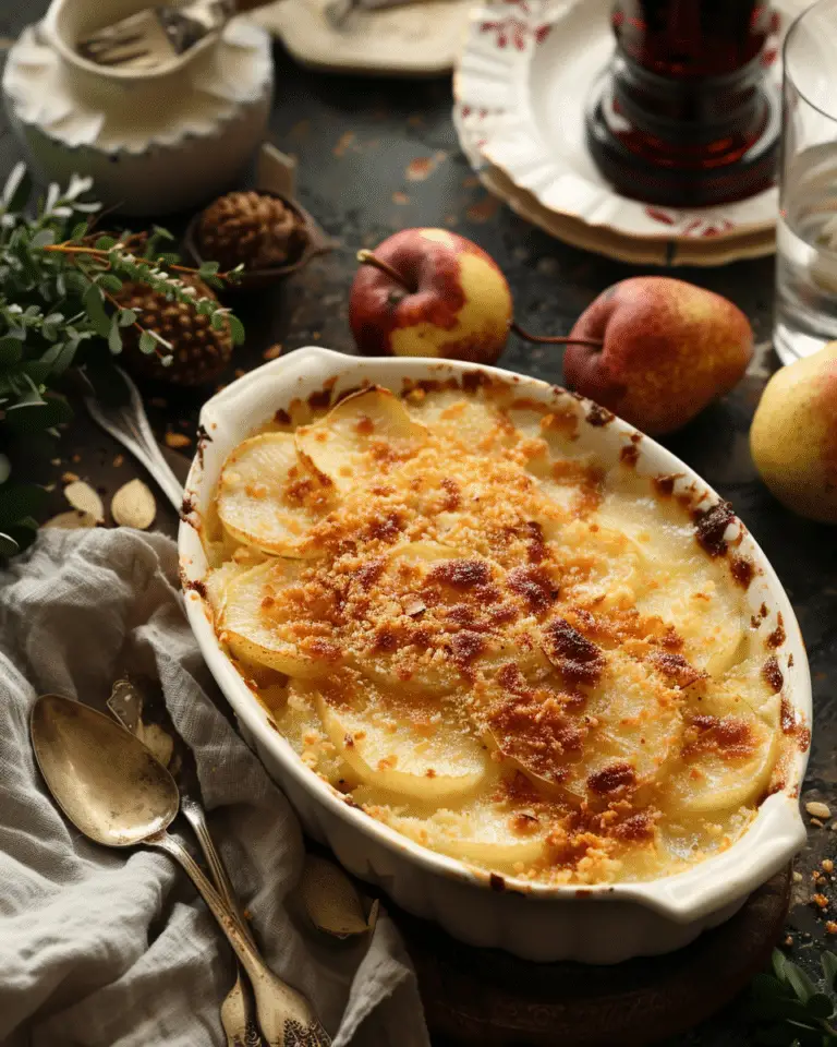 French Almond Pear Gratin (Gluten‑Free)