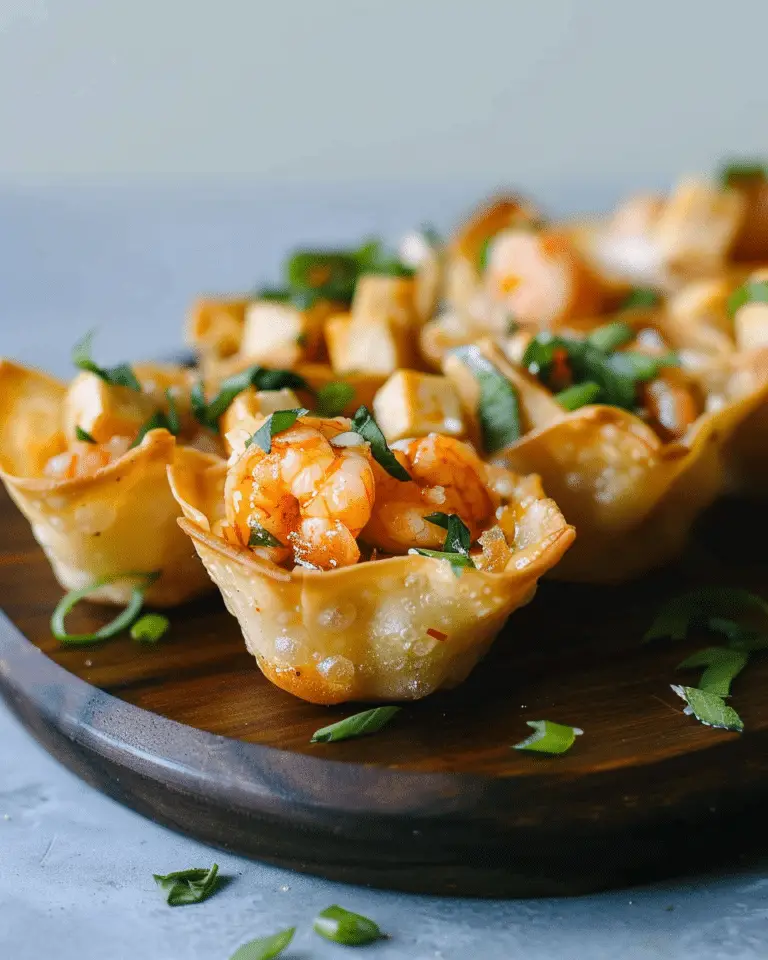 Sweet Chili Shrimp and Tofu Wonton Cups
