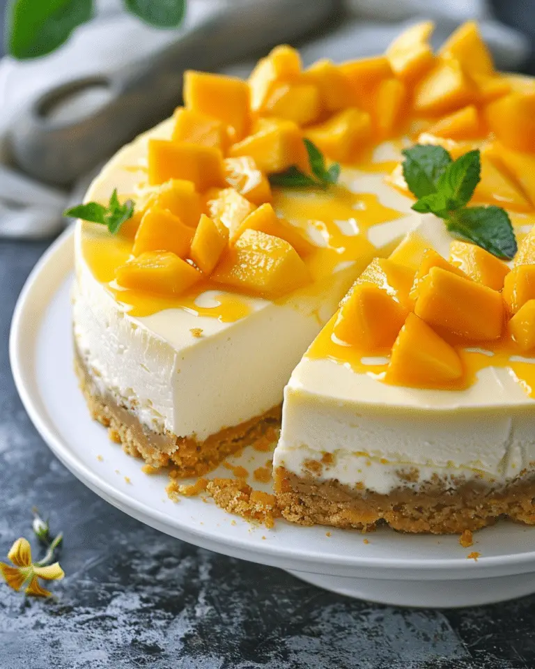 No Bake Mango Cheesecake