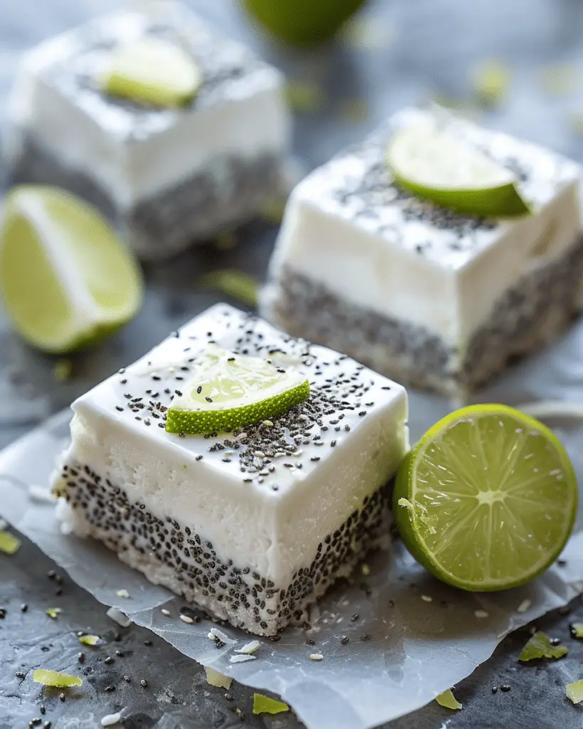 Refreshing No‑Bake Chia Pudding Bars with Zesty Coconut Lime Flavor