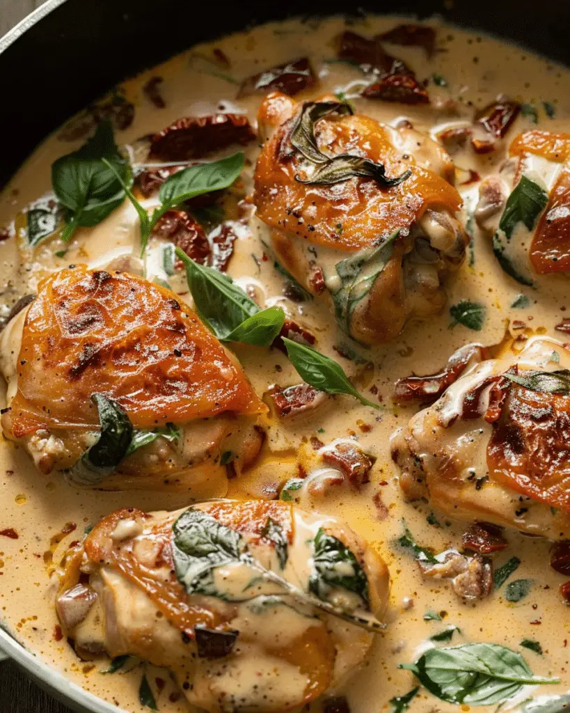 Chicken with Creamy Sun‑Dried Tomato Sauce