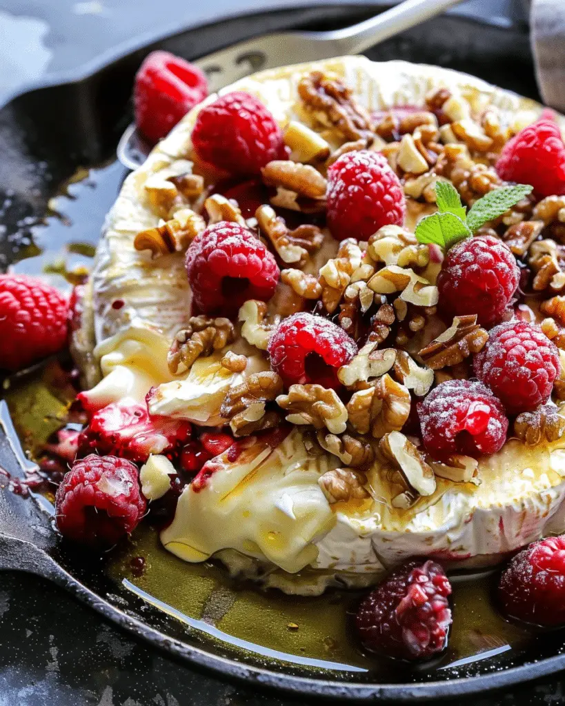 Raspberry Walnut Baked Brie