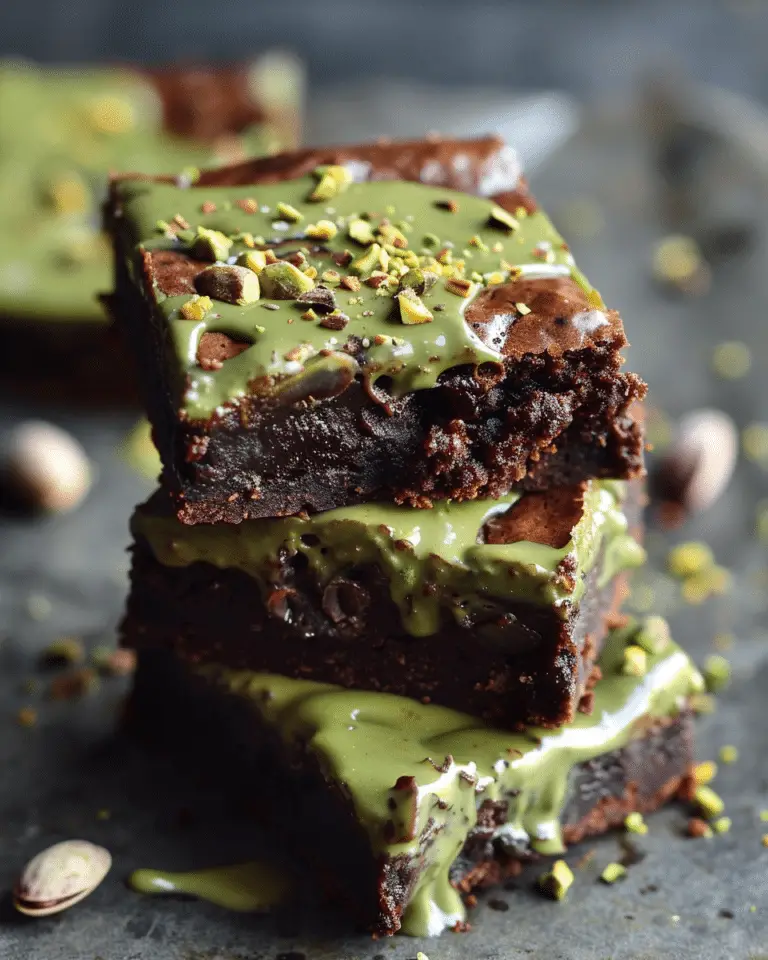 Best  Pistachio Brownies with Pistachio Ganache