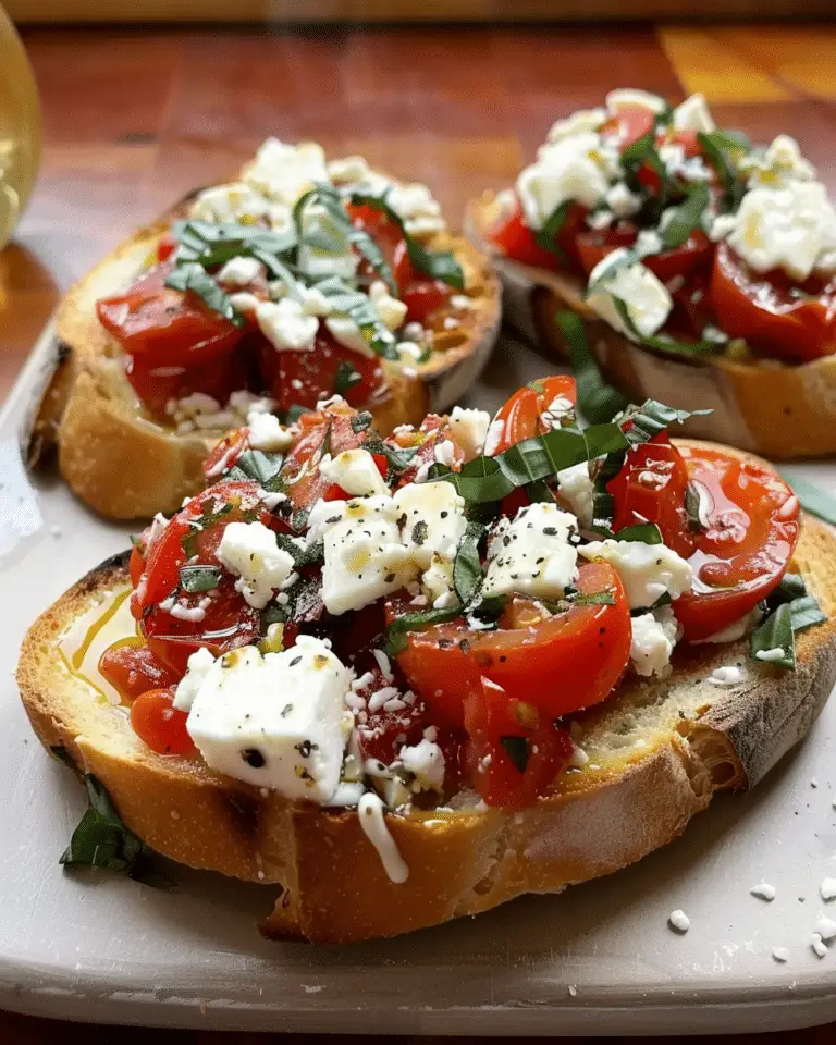 Easy Greek Bruschetta with Feta & Tomato