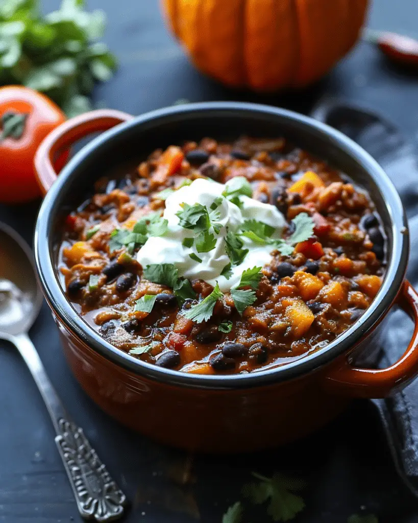 Vegan Pumpkin Black Bean Chili