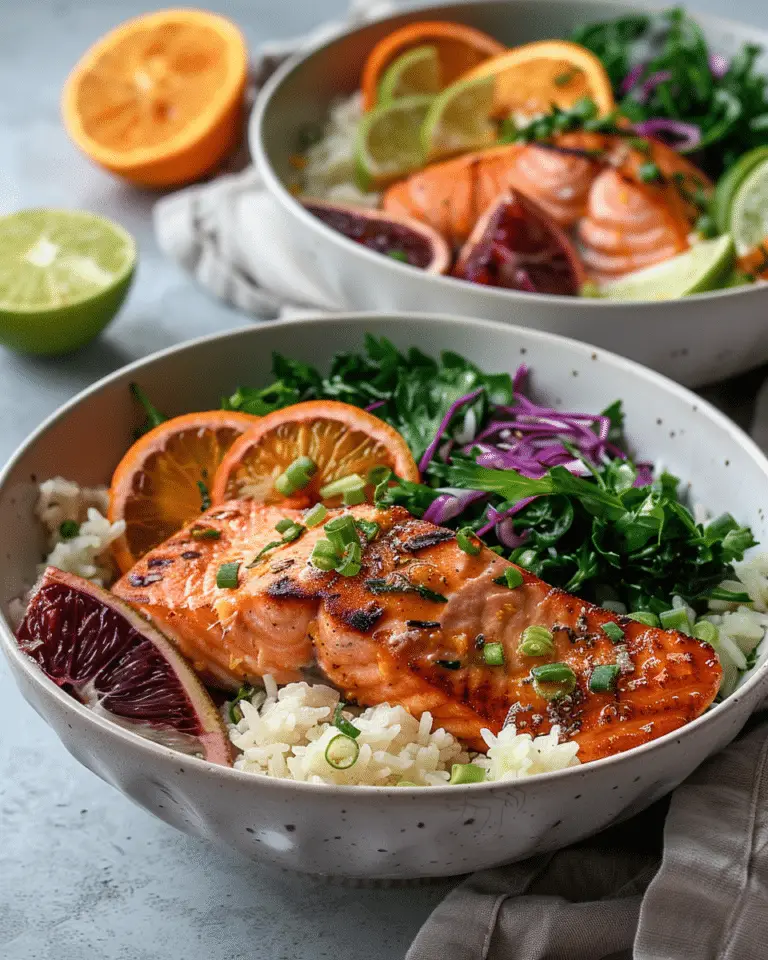 Crispy Orange Salmon Bowls