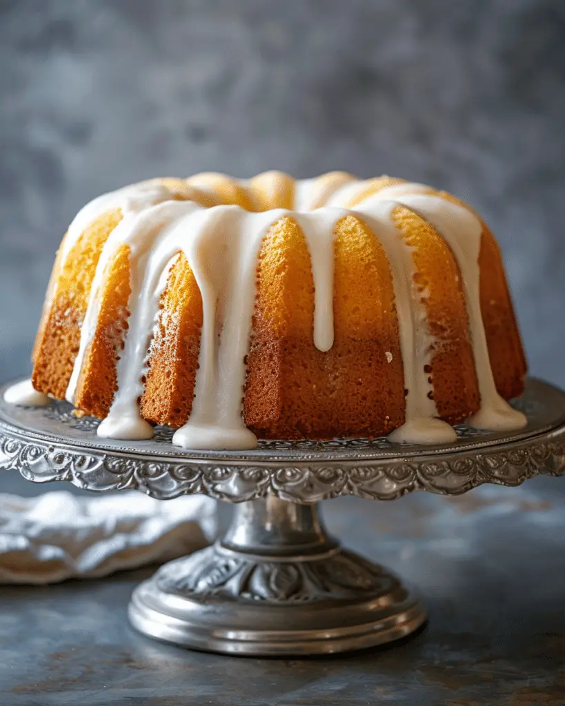 Buttermilk Pound Cake with French Vanilla Cream Cheese Icing